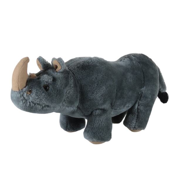 Plush Rhino Toy Stuffed Animal Grey Kids Soft Toy 13" long - Picture 1 of 10